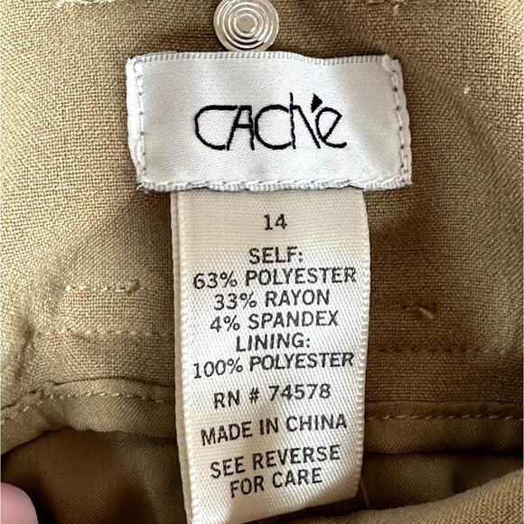 NWT Cache Brown Camel Tan Studded Preppy Shorts w/ Belt Plus Size 14 - Picture 8 of 8